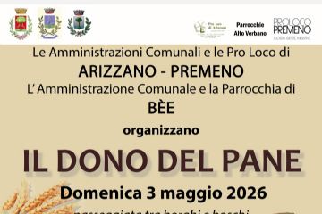 Delle spighe e una pagnotta con il programma della giornata