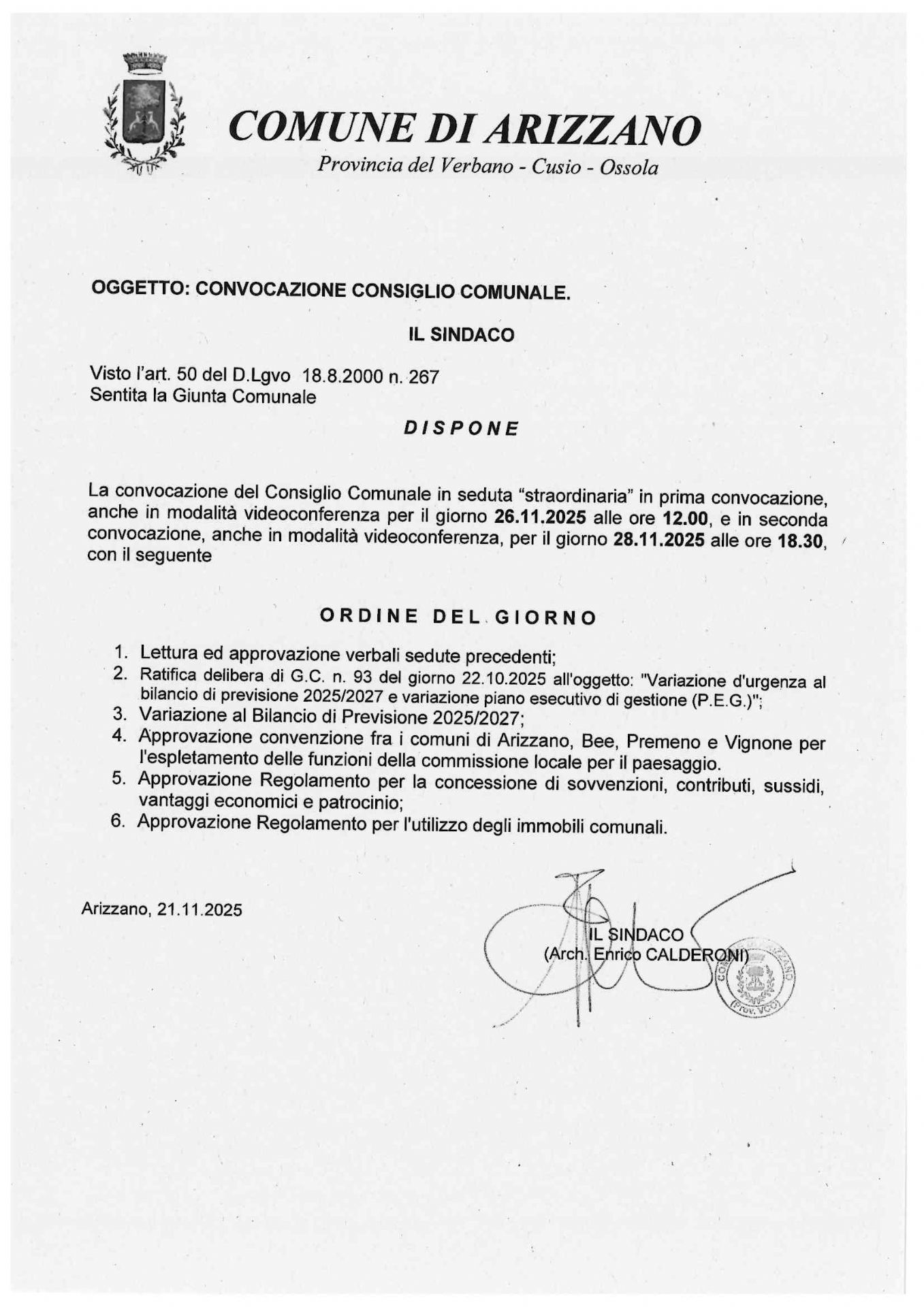 scansione Ordine del giorno