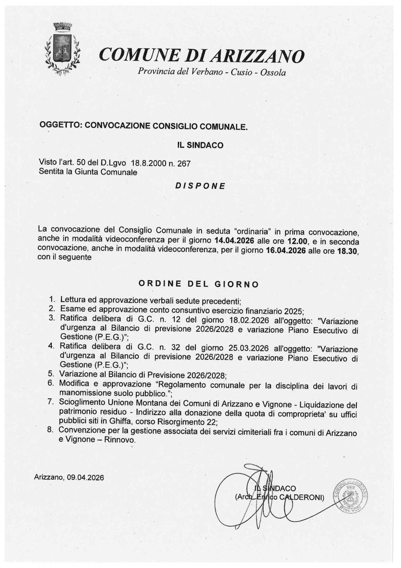 Testo riportato su formato lettera