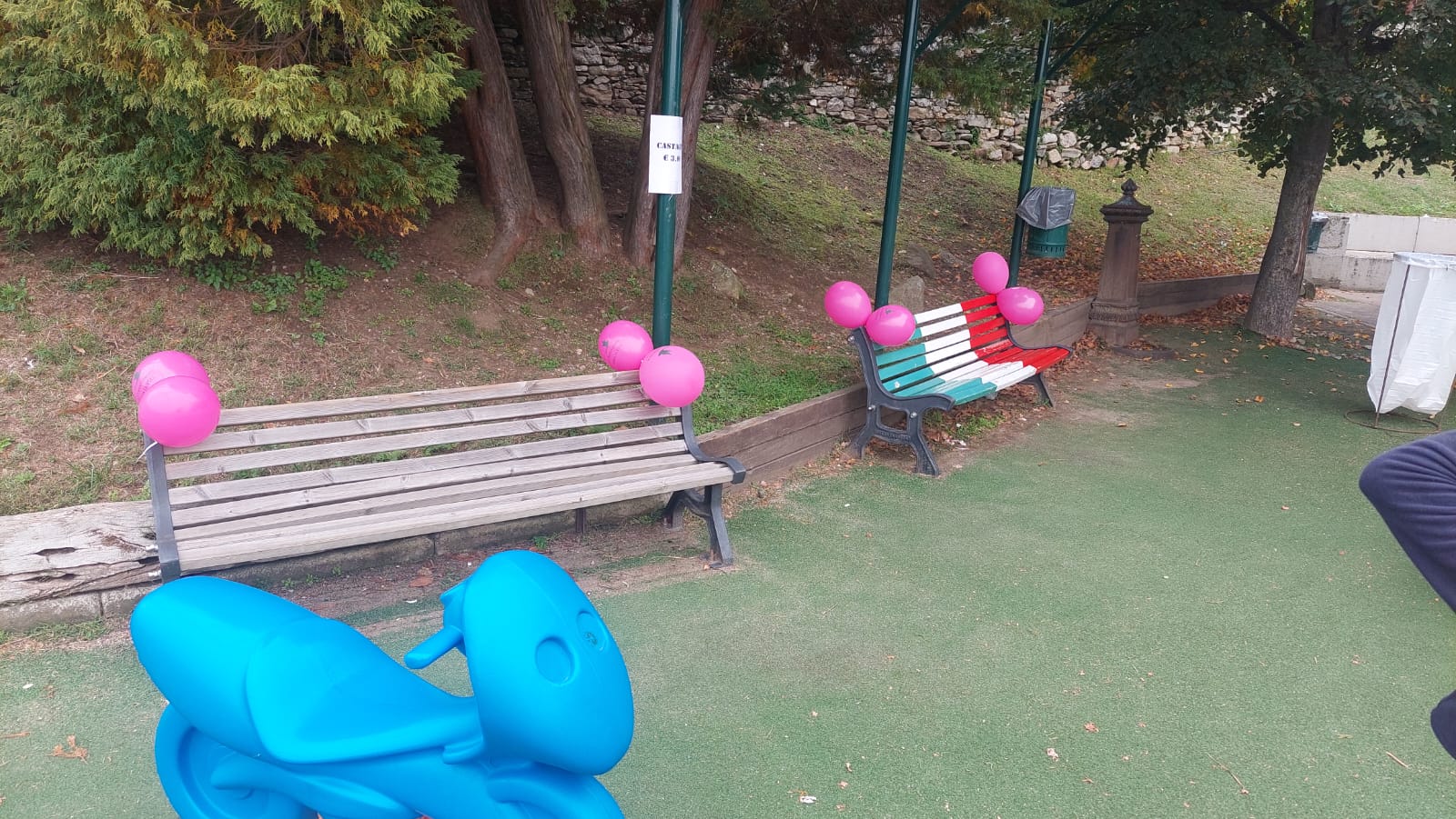 Panchine presso parco "Rosa"